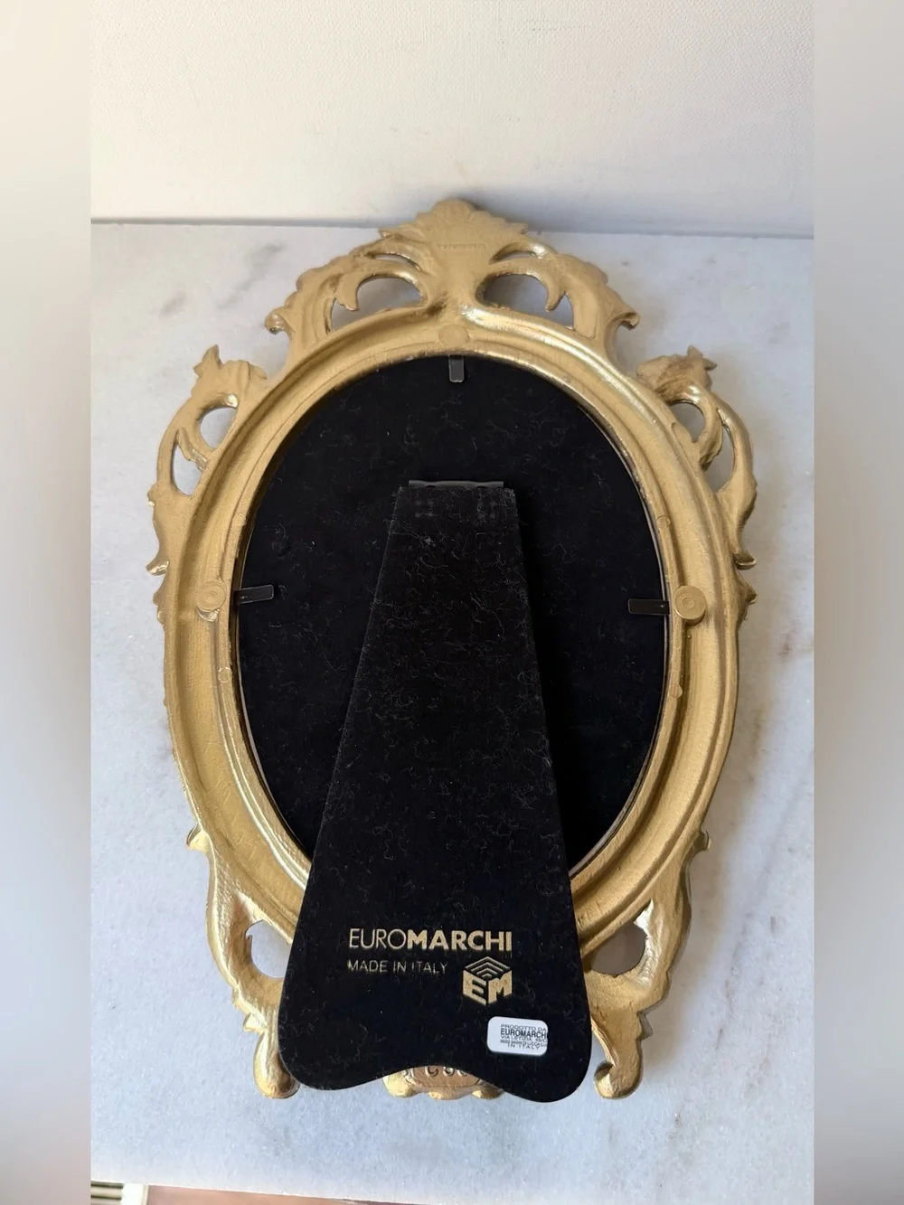 Gold Ornate Oval Decorative Frame carved wood made in Italy
